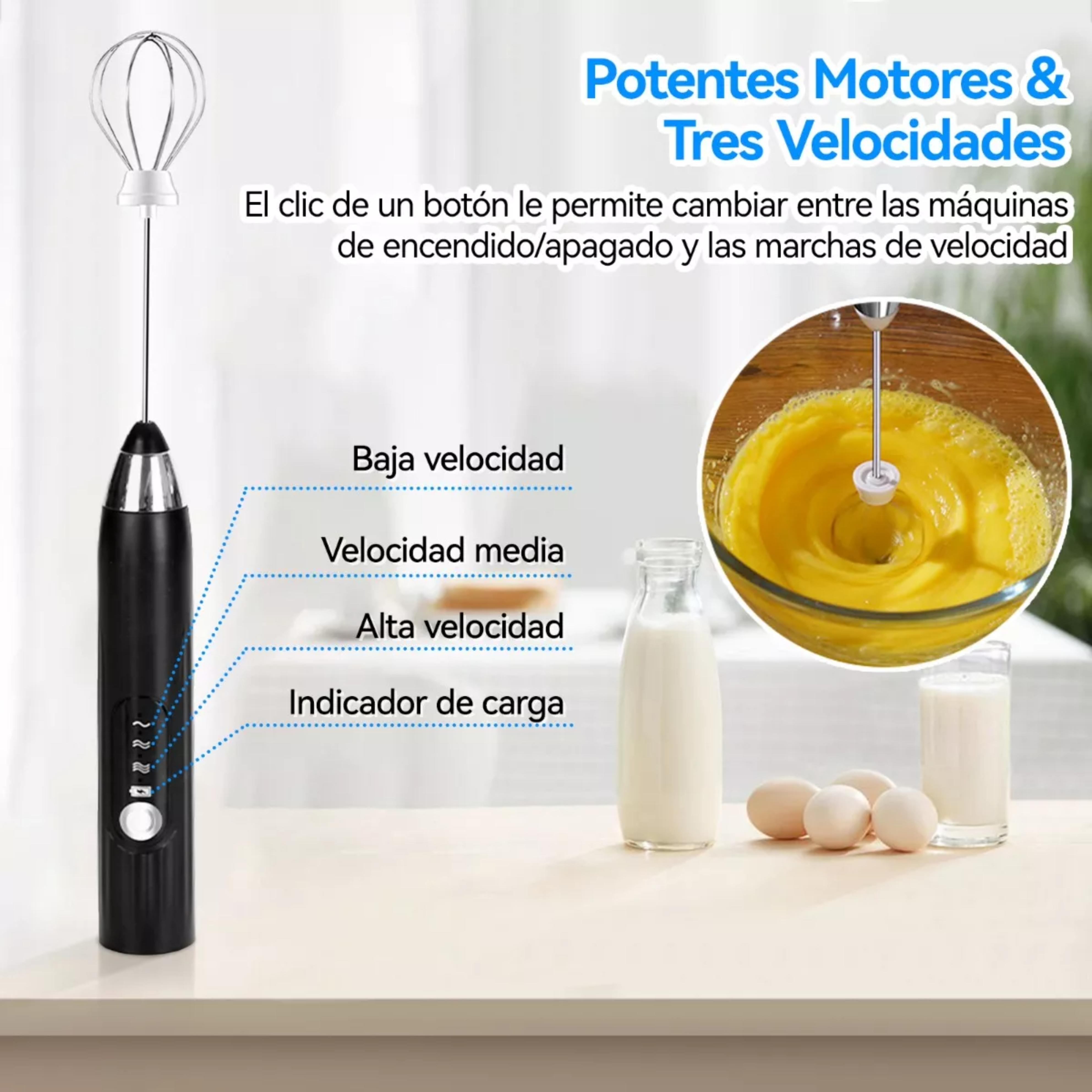 Espumador De Leche Batidor Eléctrico Y Portátil Para Café