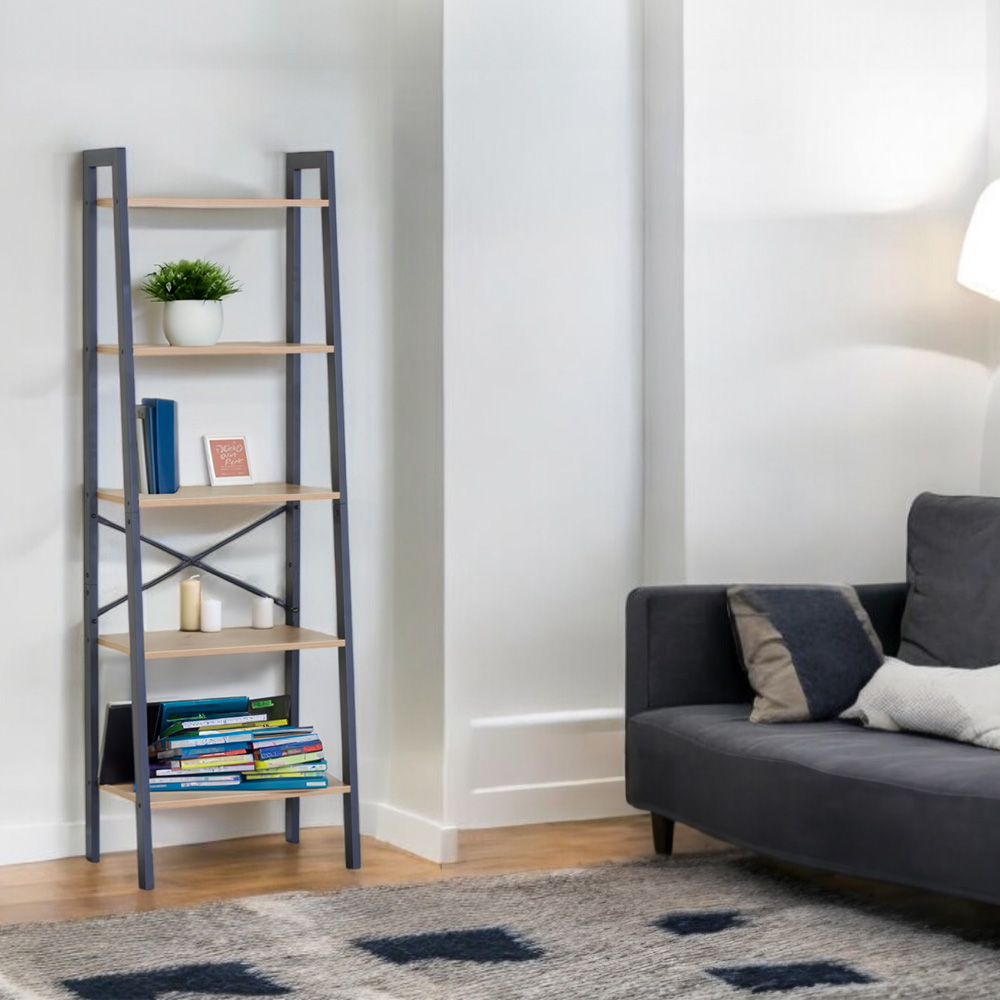 Ilios Innova | Librero Organizador 5 Estantes Estructura en A, Perfecto Para Organizar Libros