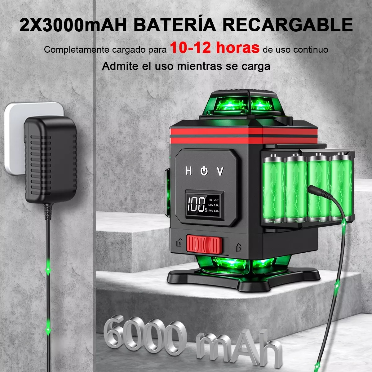 Niveles Laser 4d 3° Autonivelante Pantalla Digital 6 Líneas 
