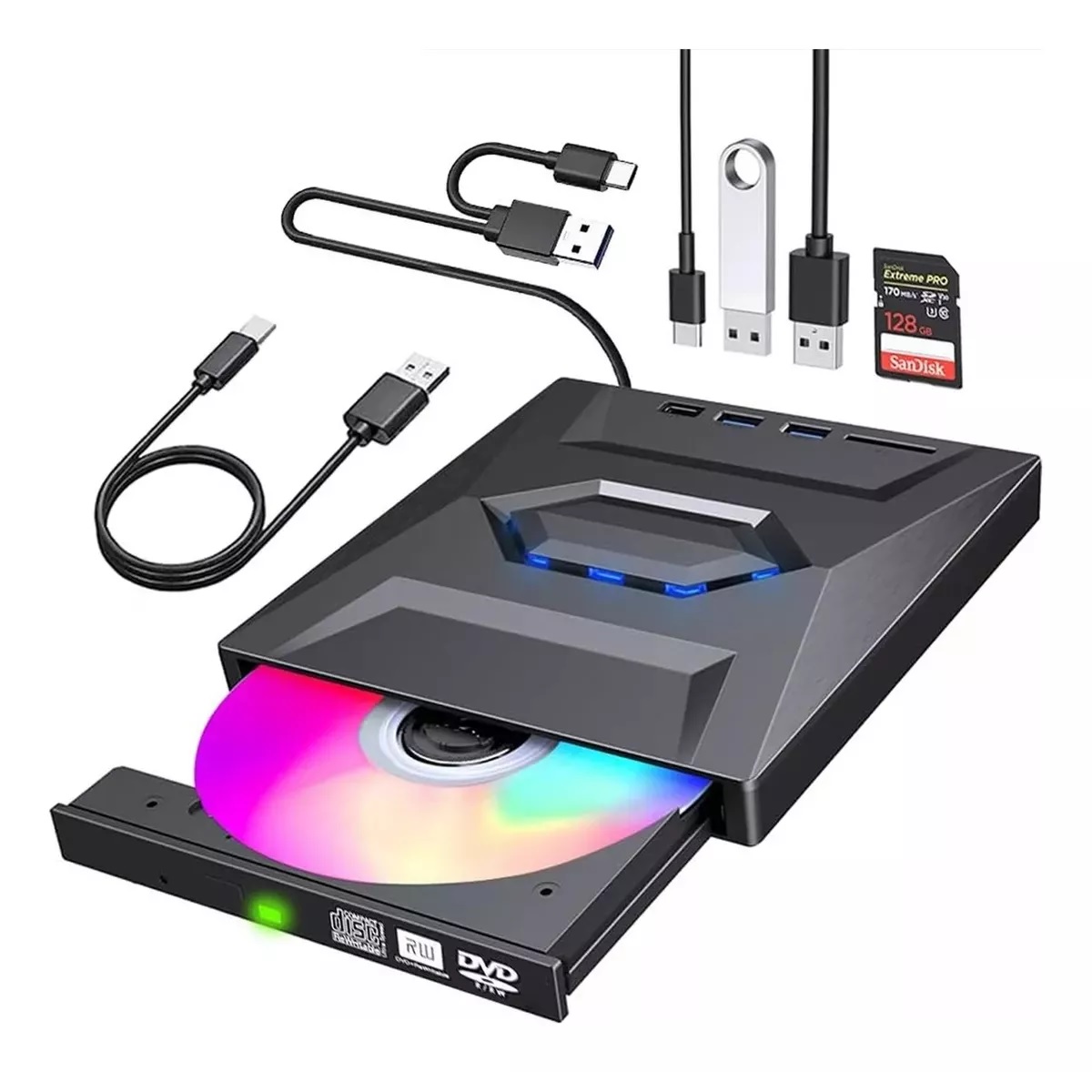 Unidad Externa De Cd Y Dvd Grabadora Dvd Lector Cd Quemador