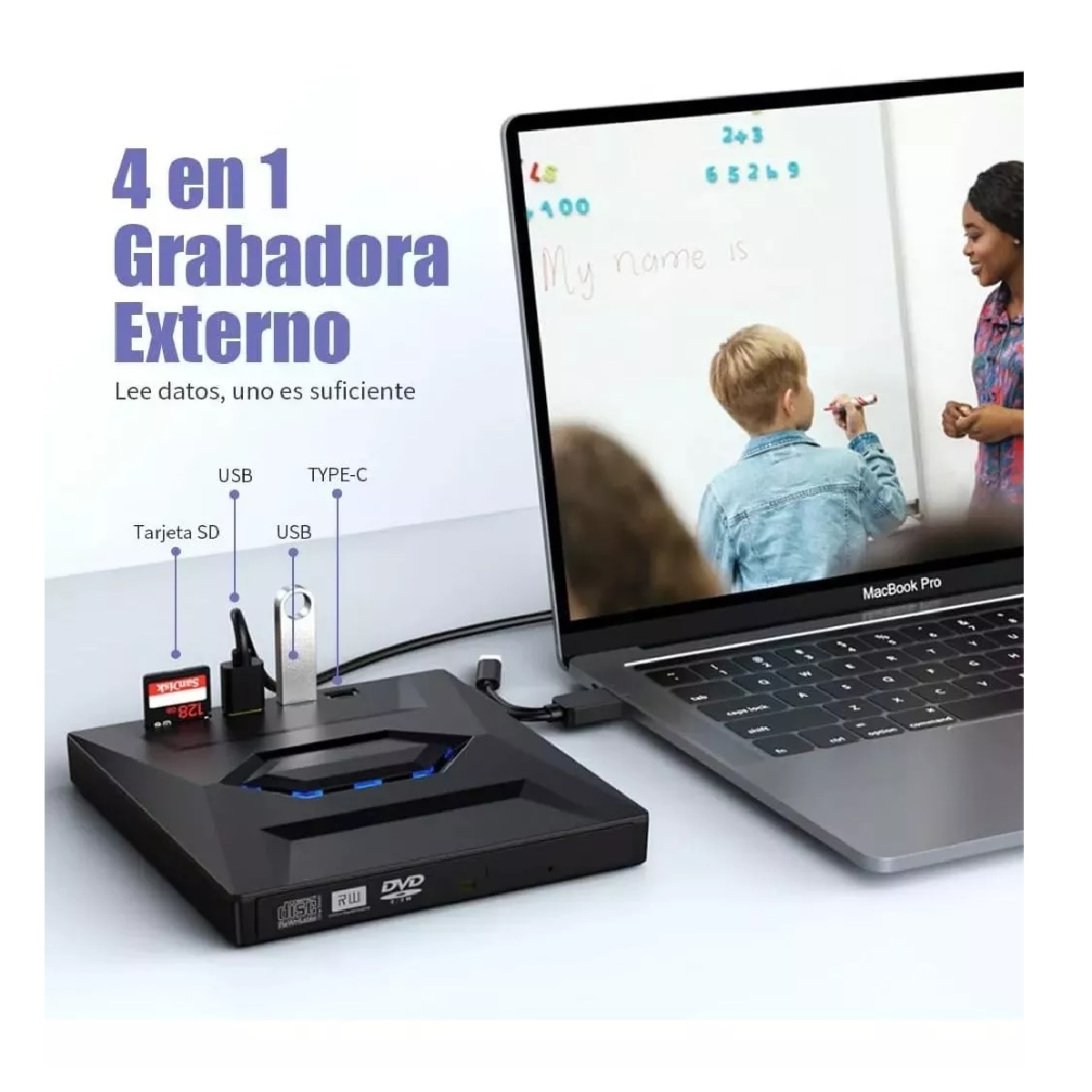 Unidad Externa De Cd Y Dvd Grabadora Dvd Lector Cd Quemador