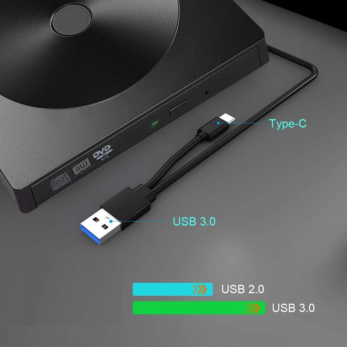 Grabadora Dvd, Lector De Cd Externo Usb 3.0+ Type C Quemador