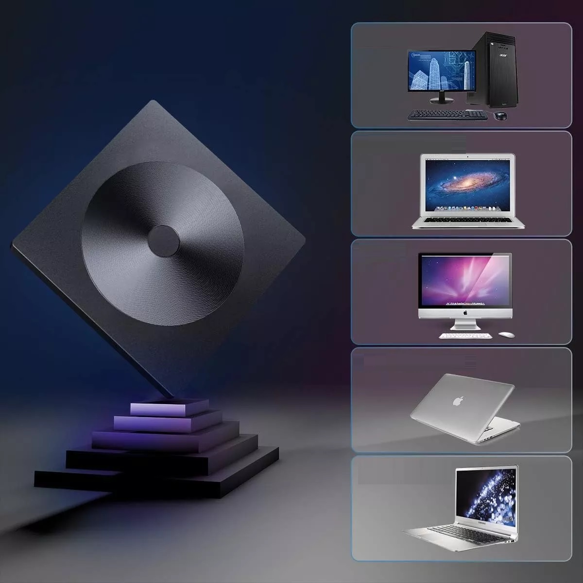 Grabadora Dvd, Lector De Cd Externo Usb 3.0+ Type C Quemador