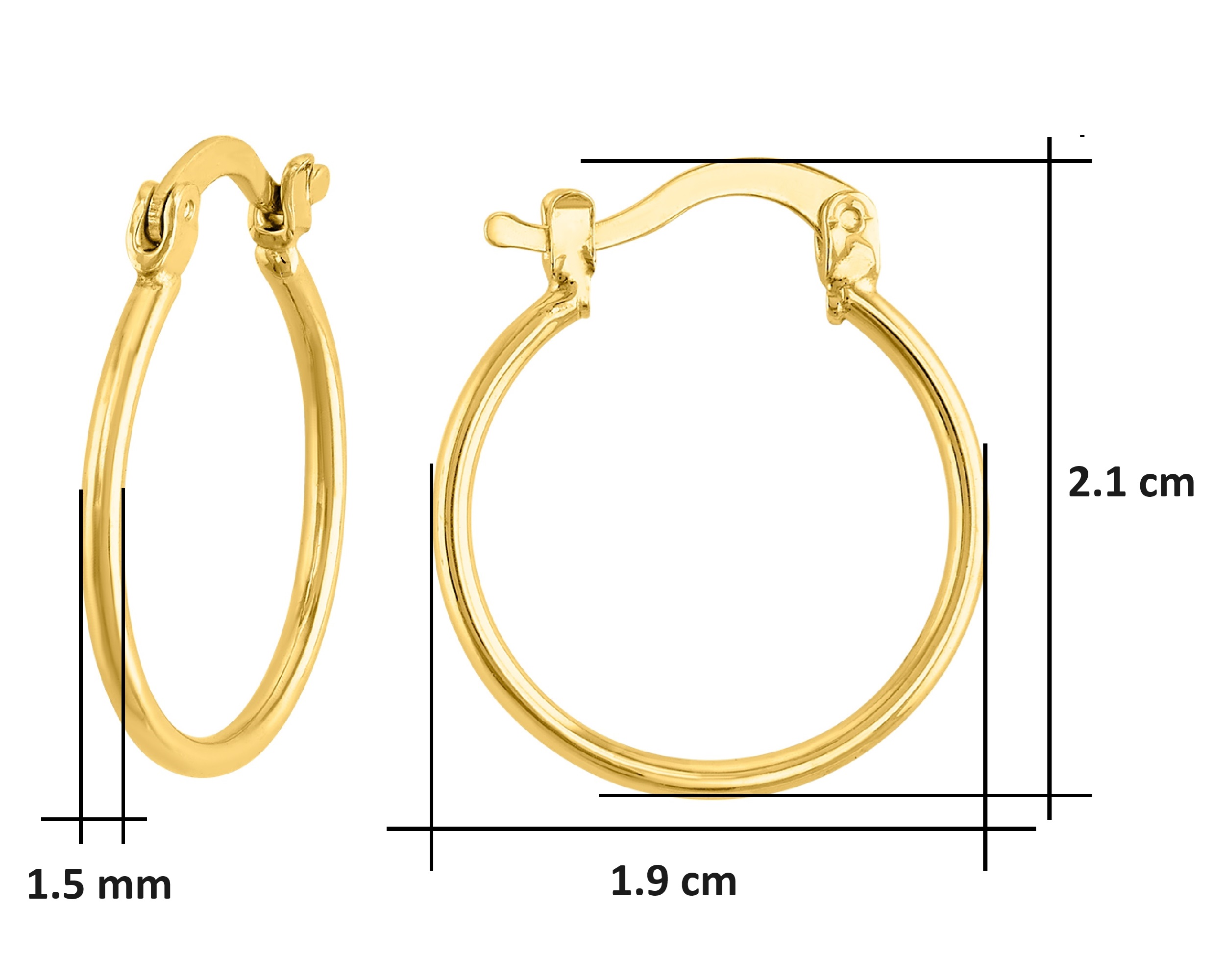 Arete Arracada Oro 10k Horoz Lisa S641