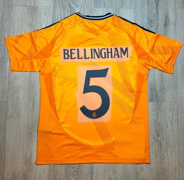 Nuevo! Jersey Real Madrid 2024/2025 Visitanta Naranja Bellingham 5 Talla L