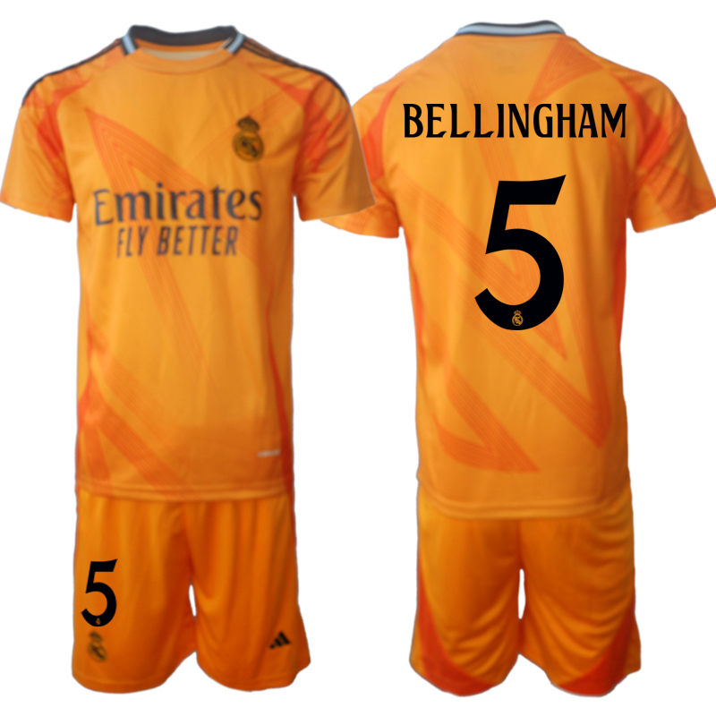 Nuevo! Jersey Real Madrid 2024/2025 Visitanta Naranja Bellingham 5 Talla L