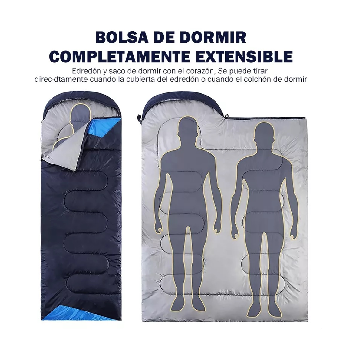 Saco De Dormir Portátil Para Cámping Interior Y Exterio Azul Marino