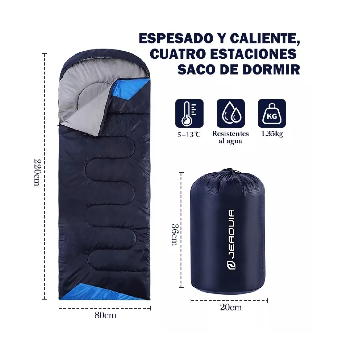 Saco De Dormir Portátil Para Cámping Interior Y Exterio Azul Marino