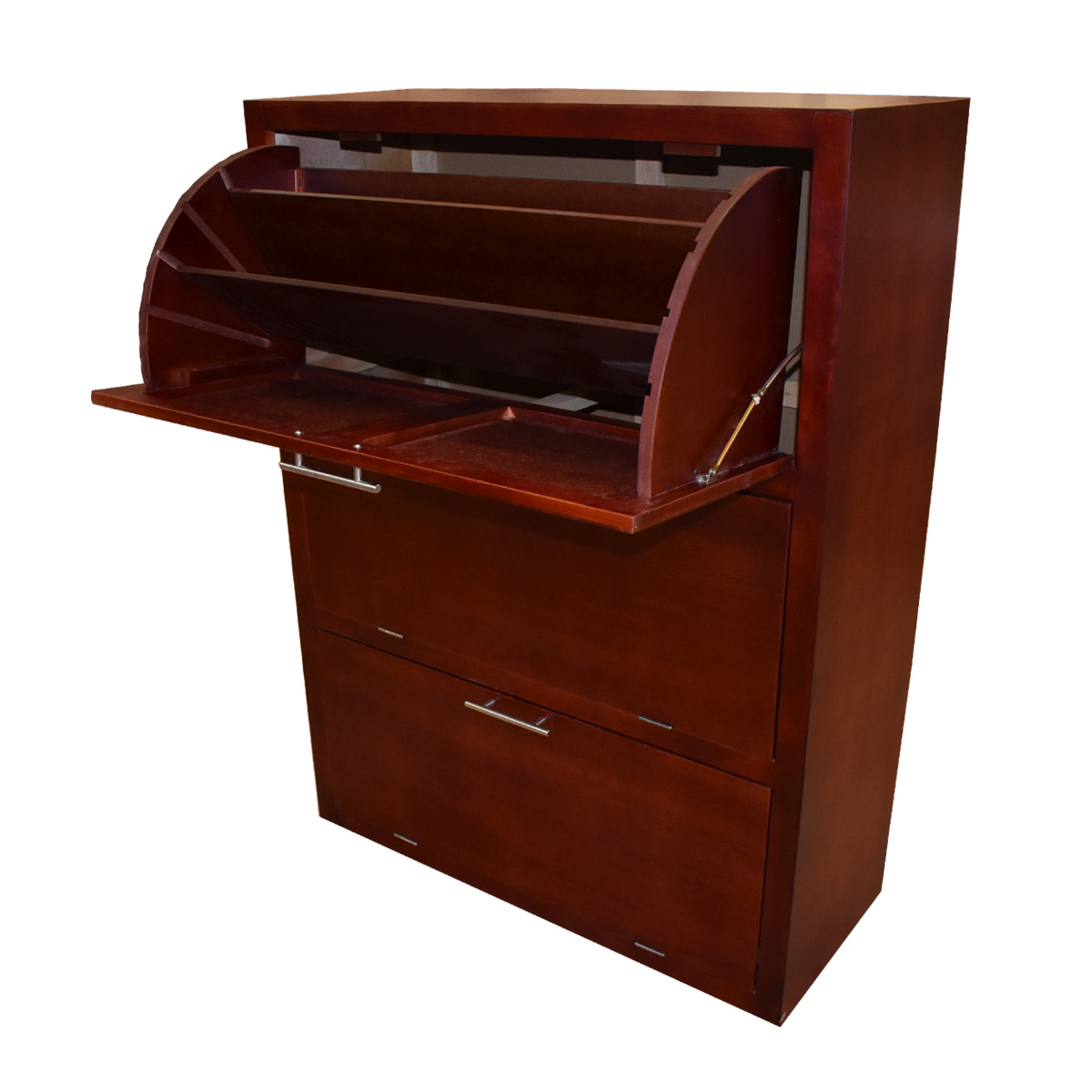 "Mueble Zapatero Moderno Minimalista Para 36 Pares O 24 Pares Caoba  "