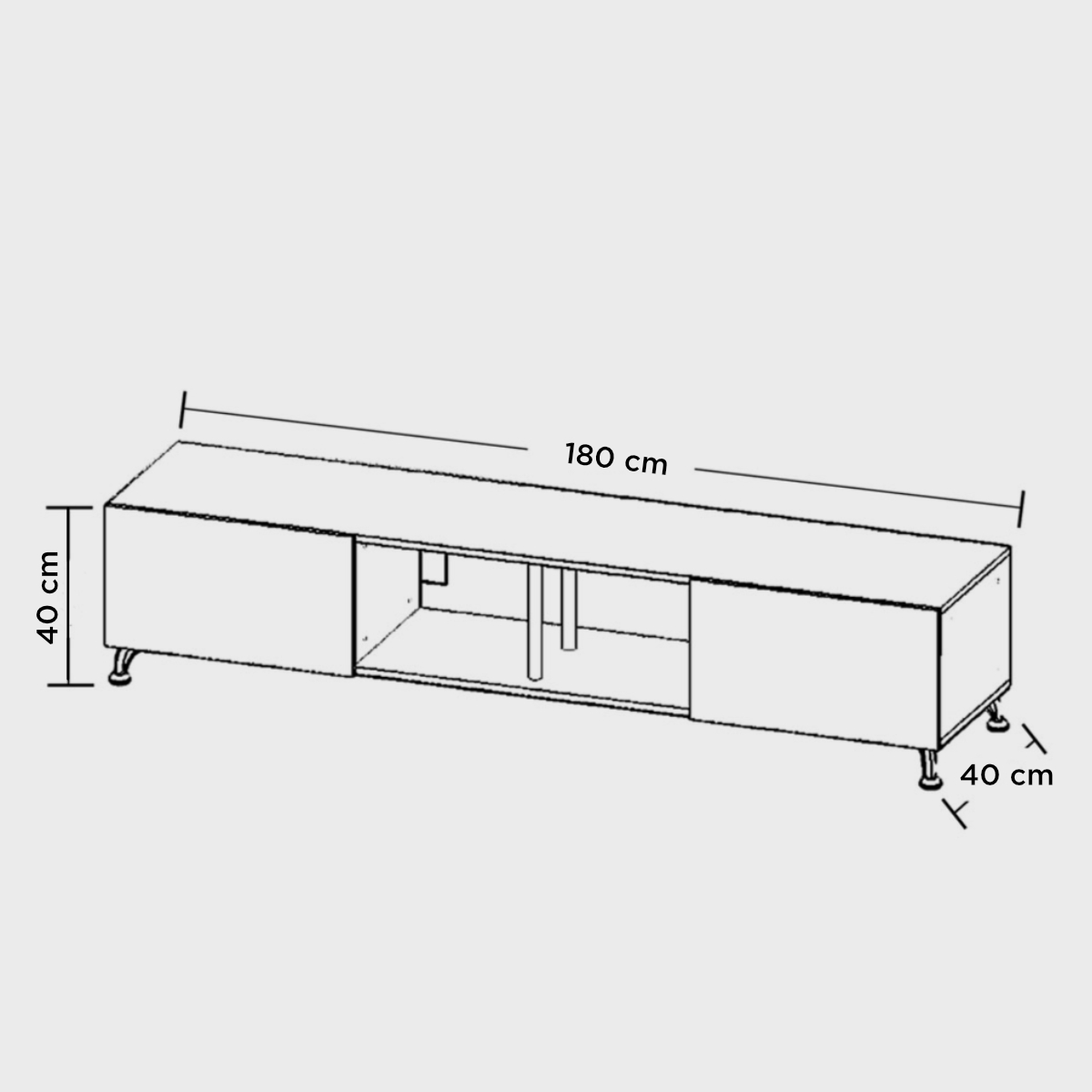  Mueble para TV de 90" London 200 mts  Minimalista y Practico Hogare Gris Storm 