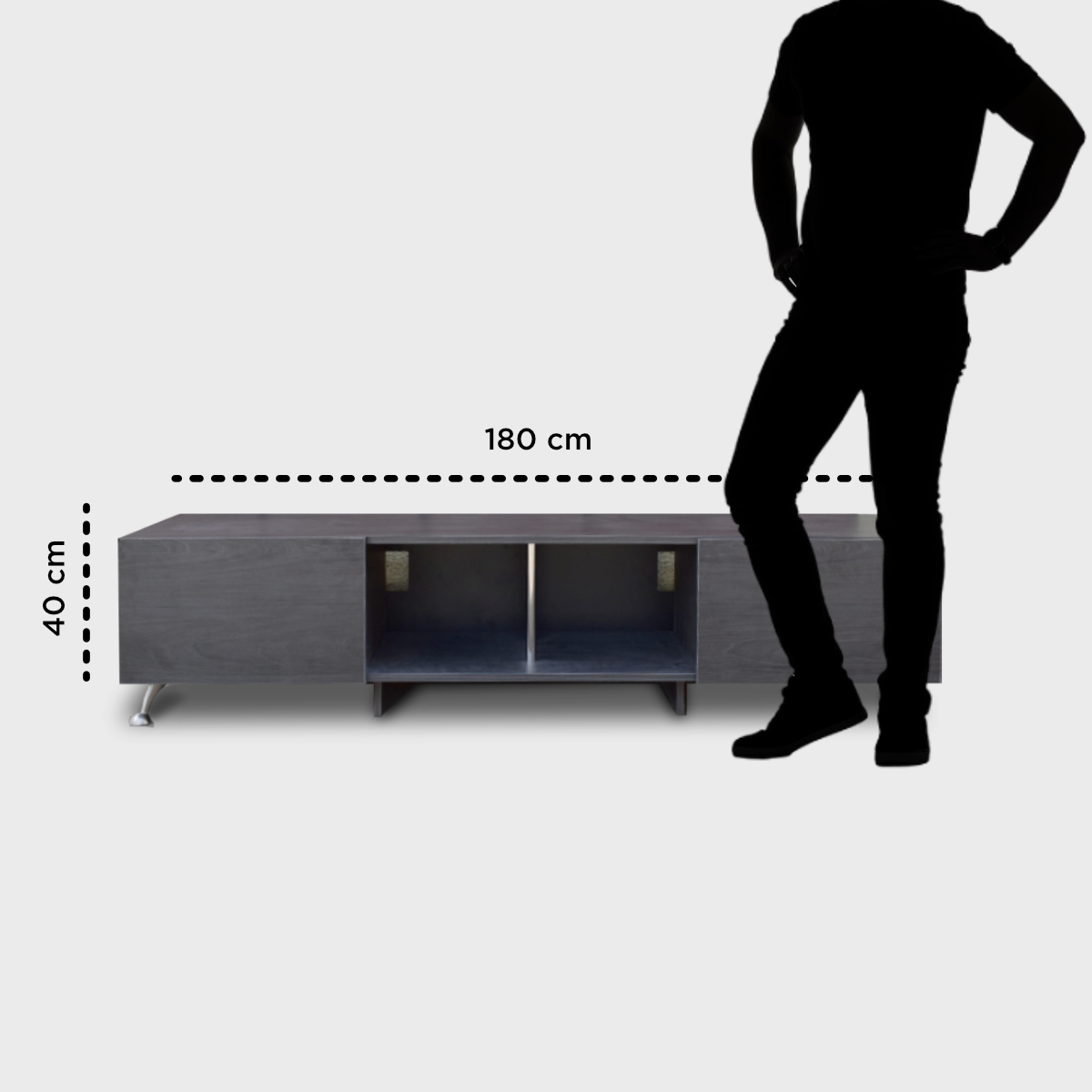  Mueble para TV de 90" London 200 mts  Minimalista y Practico Hogare Gris Storm 