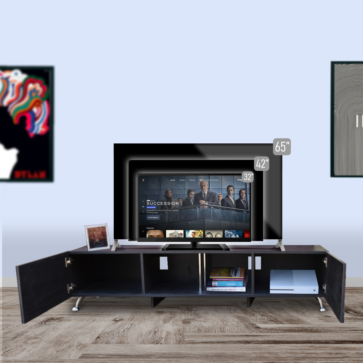  Mueble para TV de 90" London 200 mts  Minimalista y Practico Hogare Gris Storm 