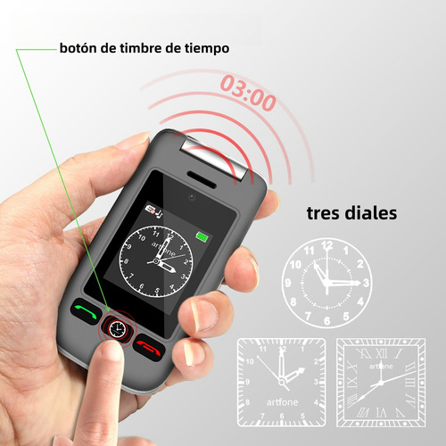 Pantalla Doble Liberado Senior Flip Teléfono Para Personas Mayores Con Base De Carga,artfone 4g Desbloquead Senior Teléfono Celular Con Linterna Y Sos