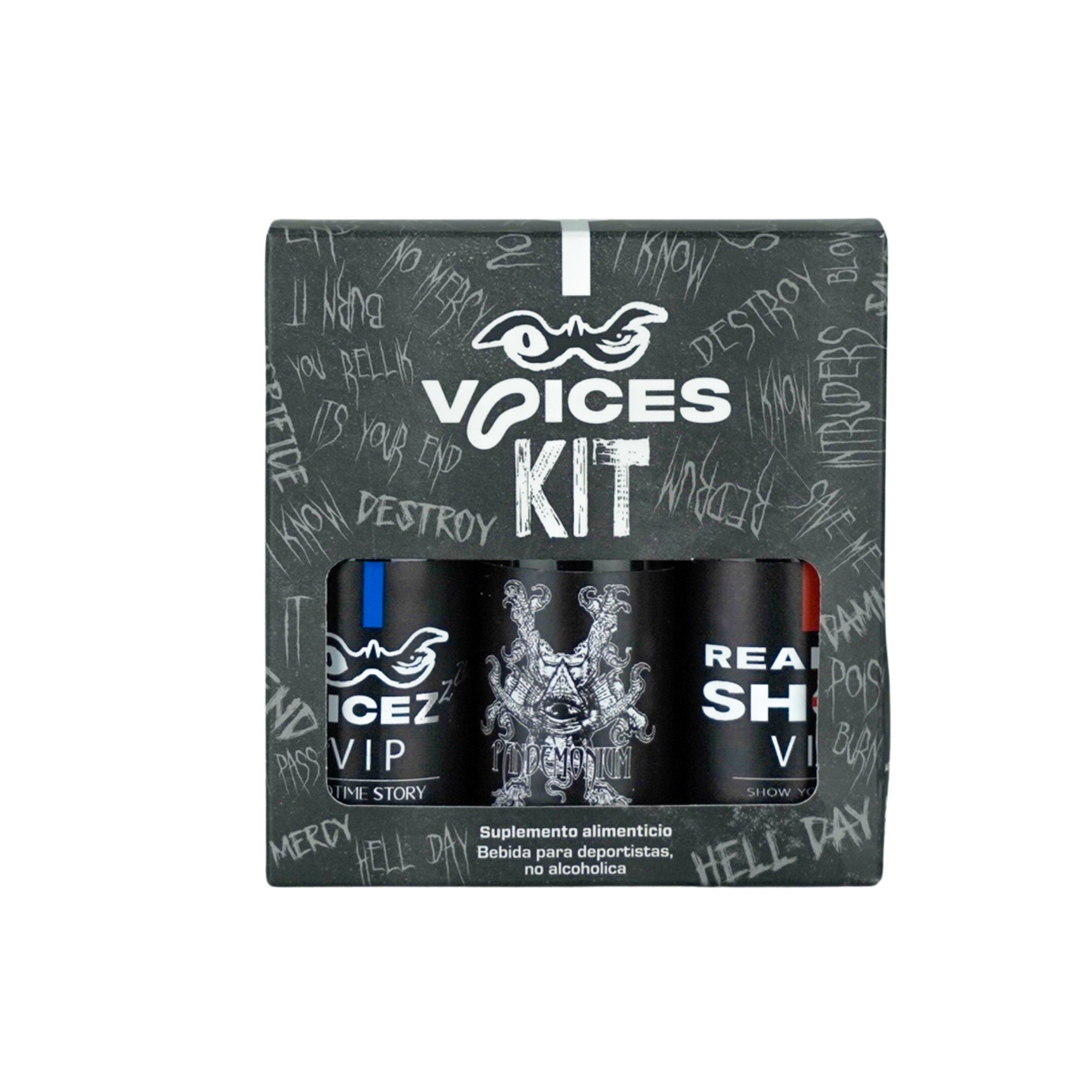 Voices Labz Voices Kit - Suplemento Completo para Energía, Relajación y Enfoque | Bedtime Story VIP, Pandemonium, Reality Shot VIP