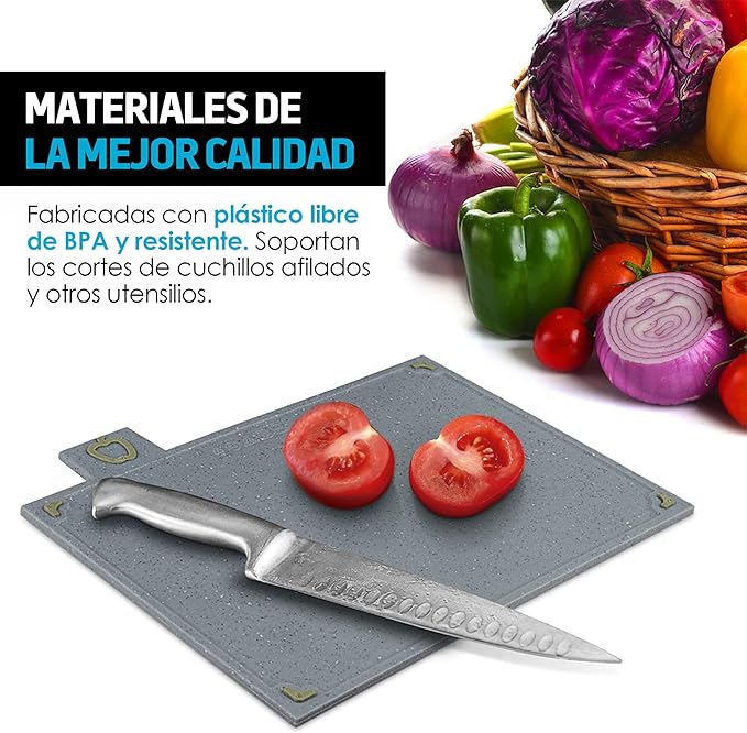 A Redlemon Tablas para Picar Gruesas con Señaladores de Colores (Set de 4 piezas)