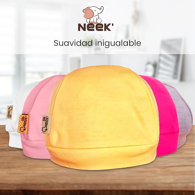A Neek Cotton | Set Gorros para Bebes x6 Piezas