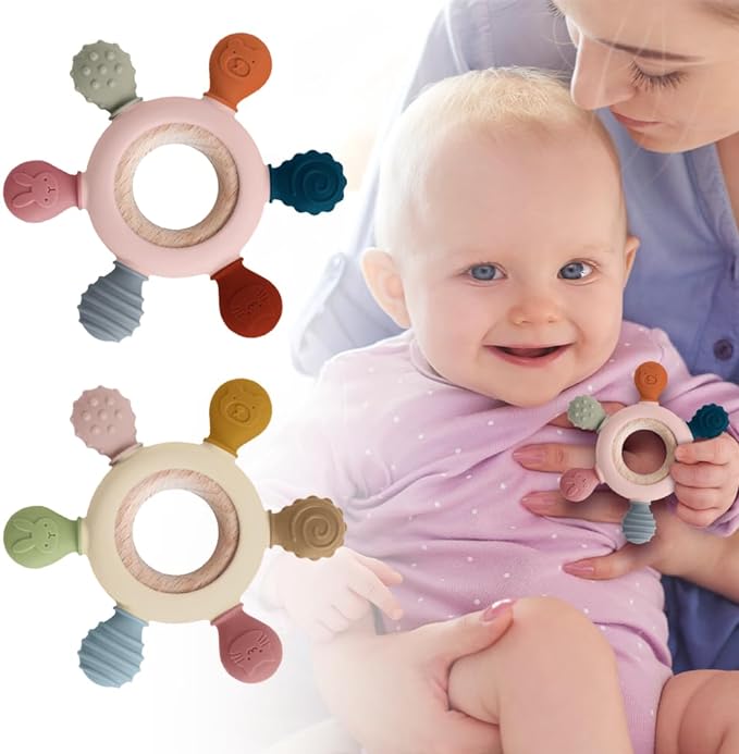 A uunida baby Mordedera para Bebe de Silicona Libre de BPA - Juguetes para Bebe de 0 a 6 Meses
