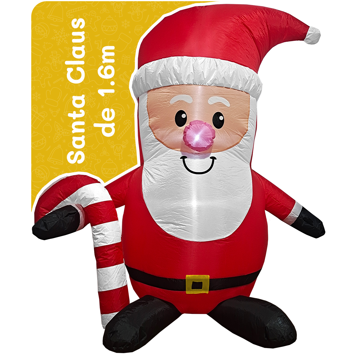 Inflable de navidad para exteriores Santa Claus con caramelo de 1.6m de alto con luces led Artego