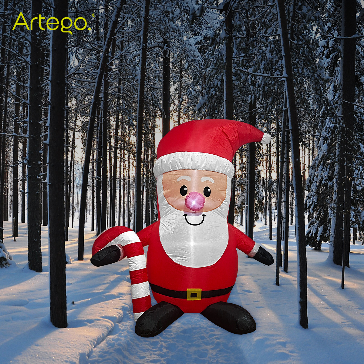 Inflable de navidad para exteriores Santa Claus con caramelo de 1.6m de alto con luces led Artego