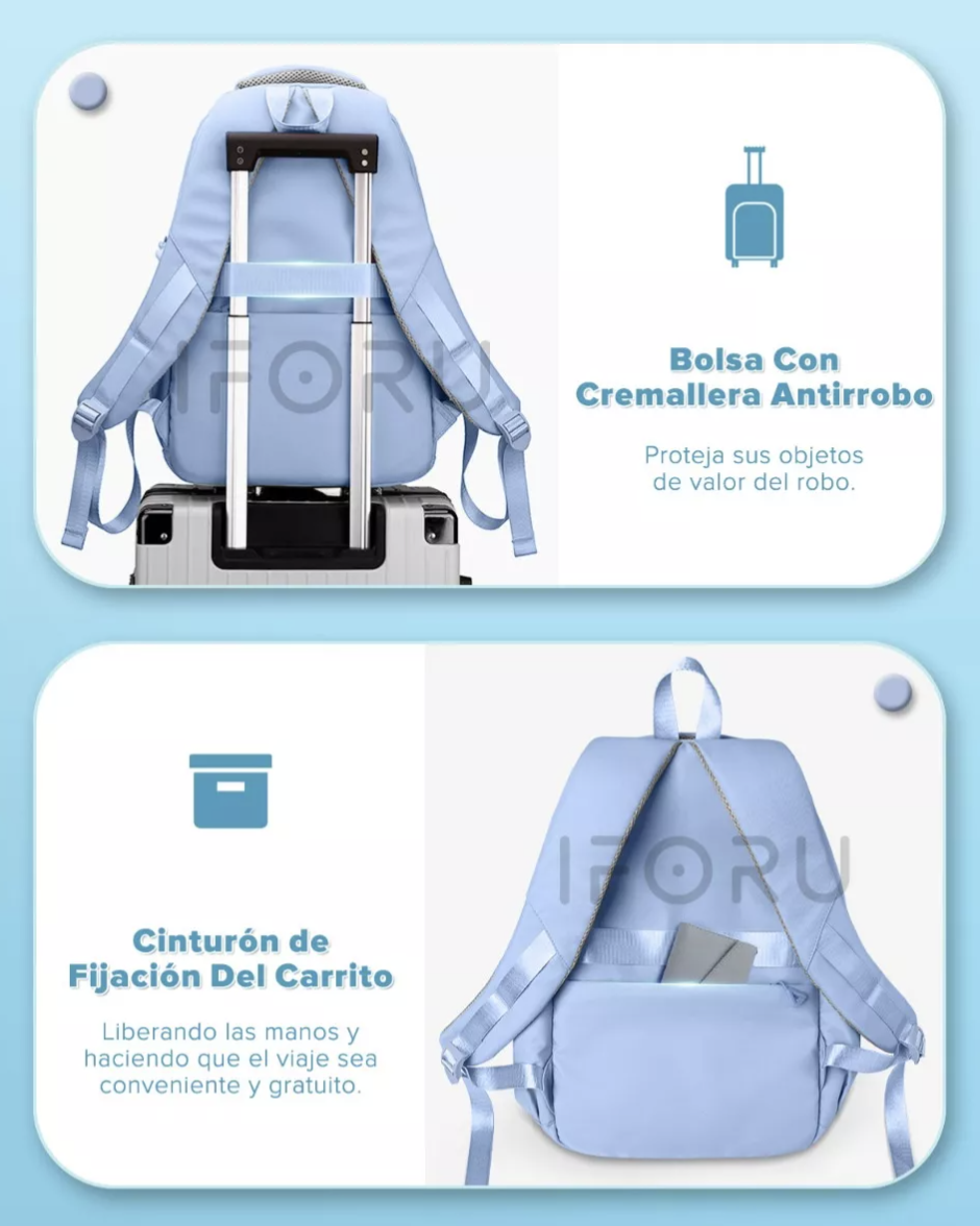 Mochila Escolar Viaje Bolsa Para Laptop 15.6 Inch Iforu 30L  Regreso a clases T