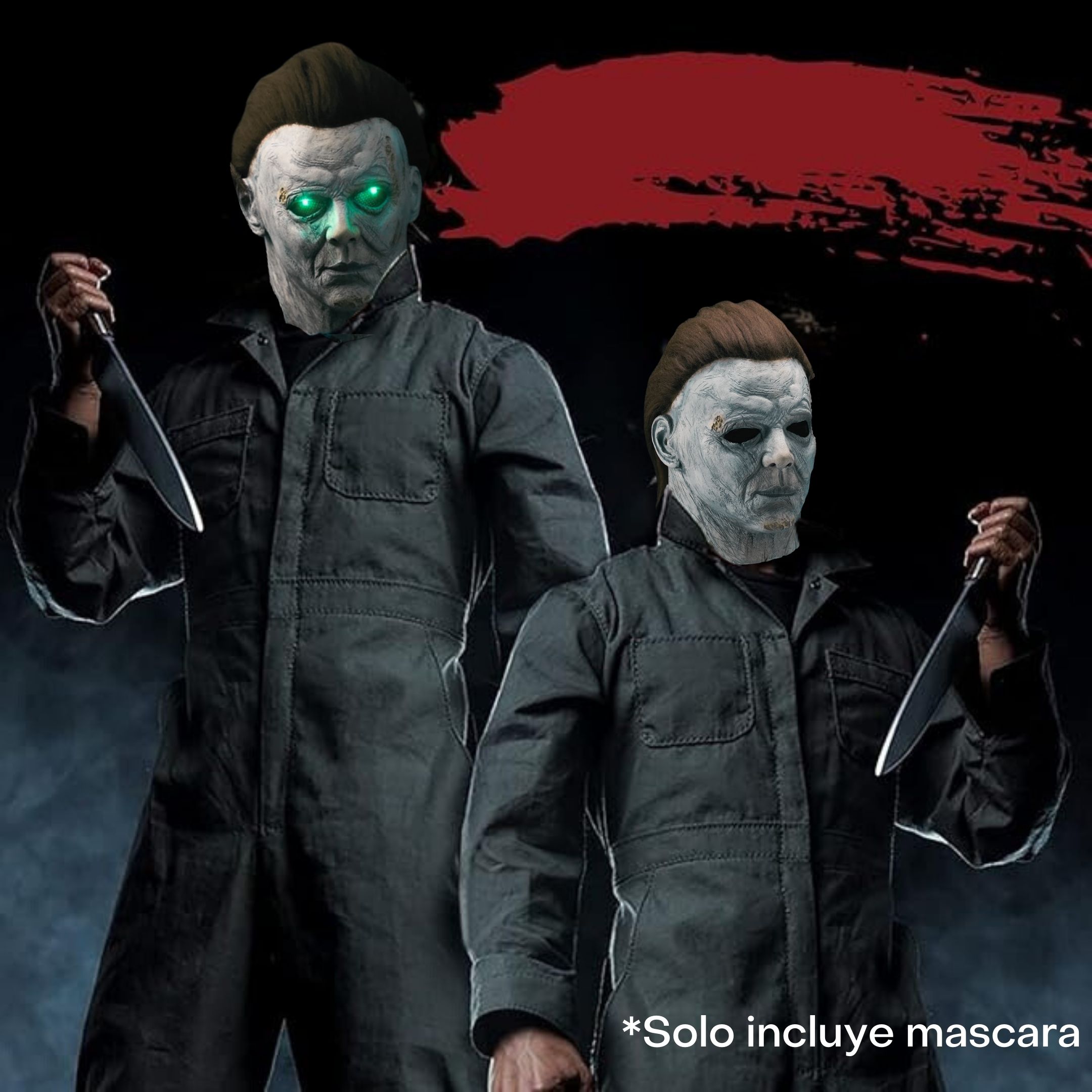 Mascara de Michael Myers Halloween Disfraz Látex Luz LED