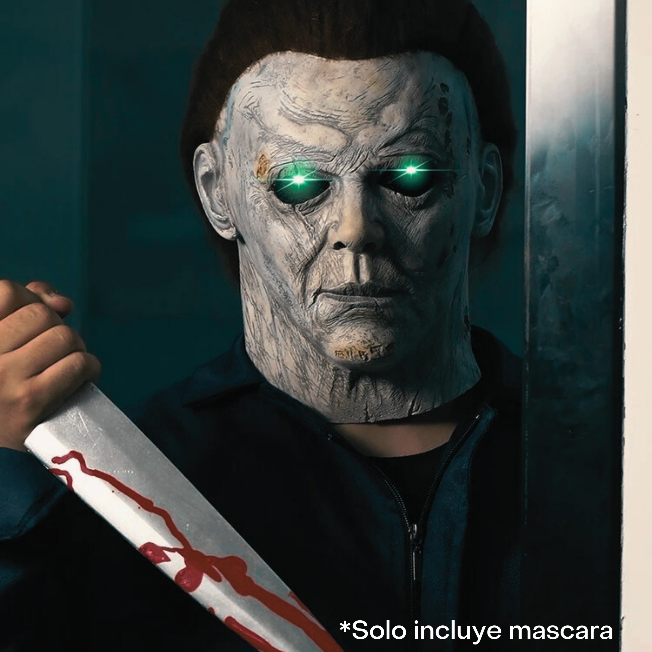 Mascara de Michael Myers Halloween Disfraz Látex Luz LED