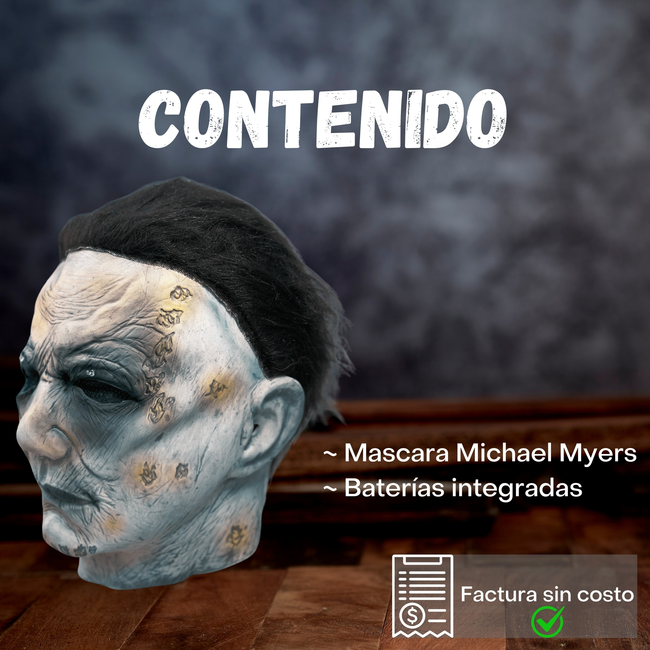 Mascara de Michael Myers Halloween Disfraz Látex Luz LED