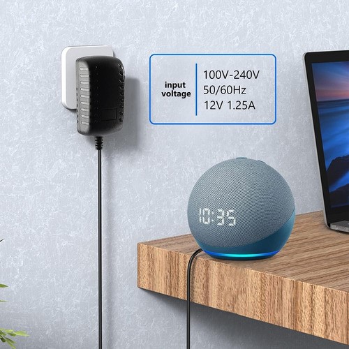 Eliminador Amazon Alexa Echo Dot 4ta 3ra Generación 12v 15w negro