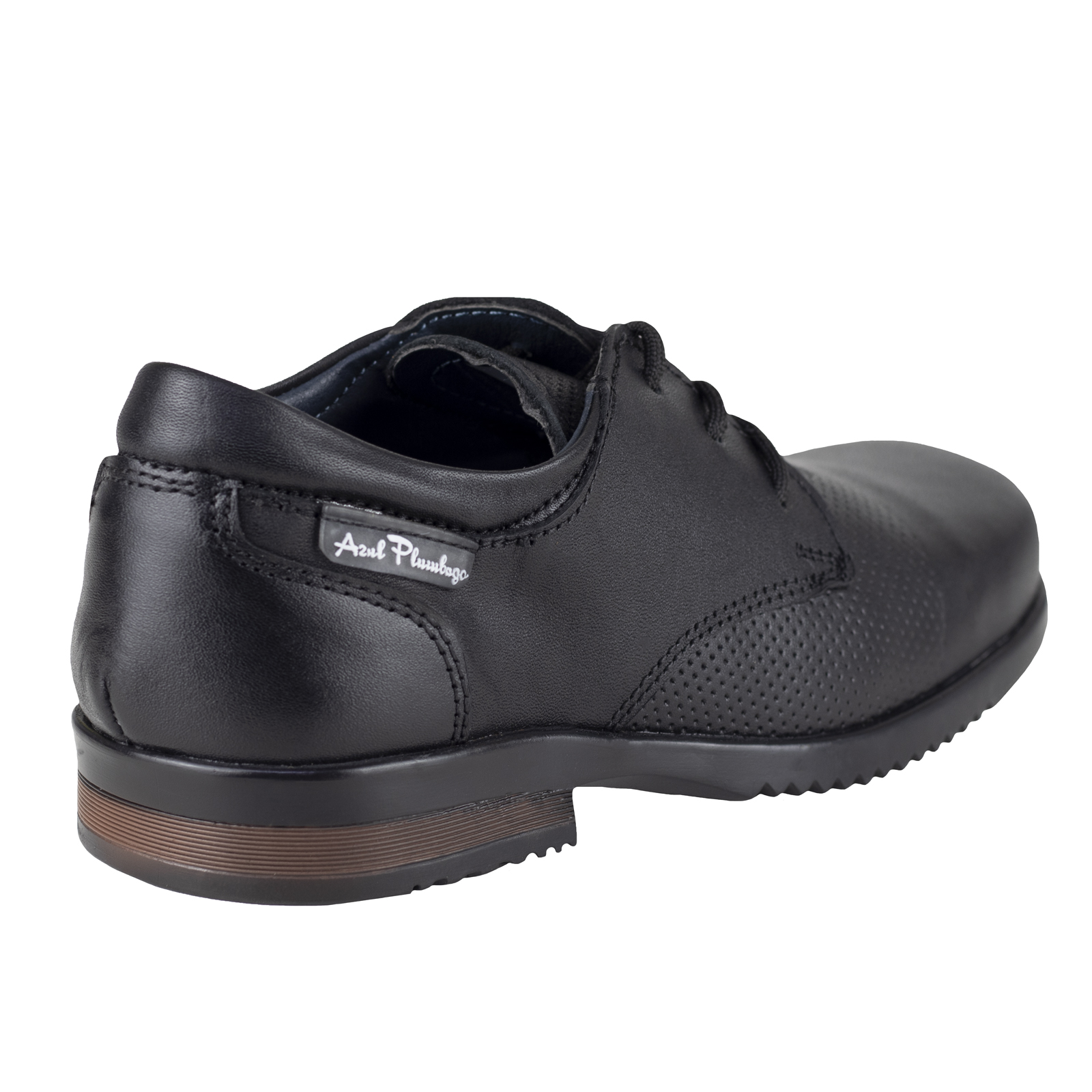 Zapato Negro Escolar Para Niño Azul Plumbago 00800 Semivestir