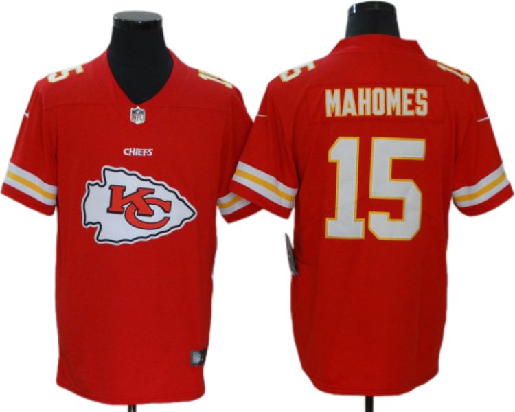 Fantastico! Jersey Jefes Kansas City Chiefs BORDADO Mahomes 15 Big Logo Rojo Talla M