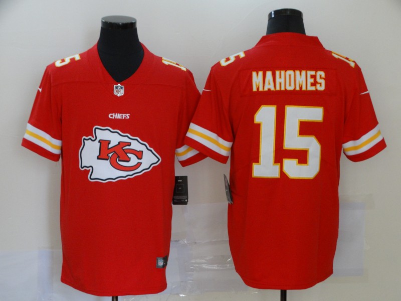 Fantastico! Jersey Jefes Kansas City Chiefs BORDADO Mahomes 15 Big Logo Rojo Talla M