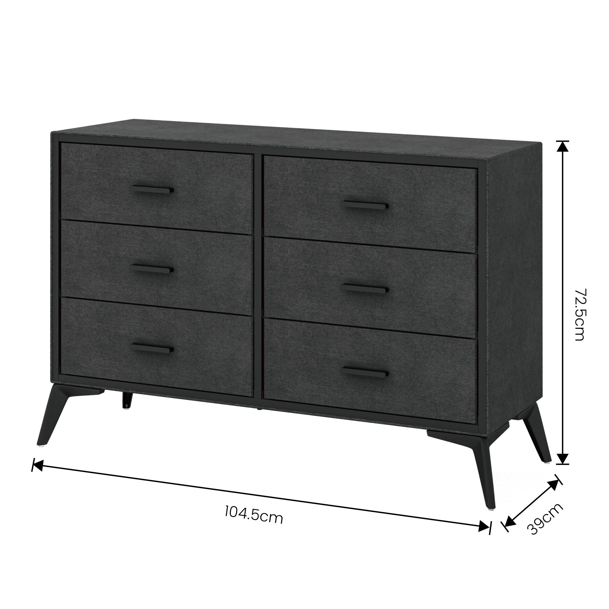 Comoda Mueble Cajonera Buro 6 Cajones Tela Tejido Recamara