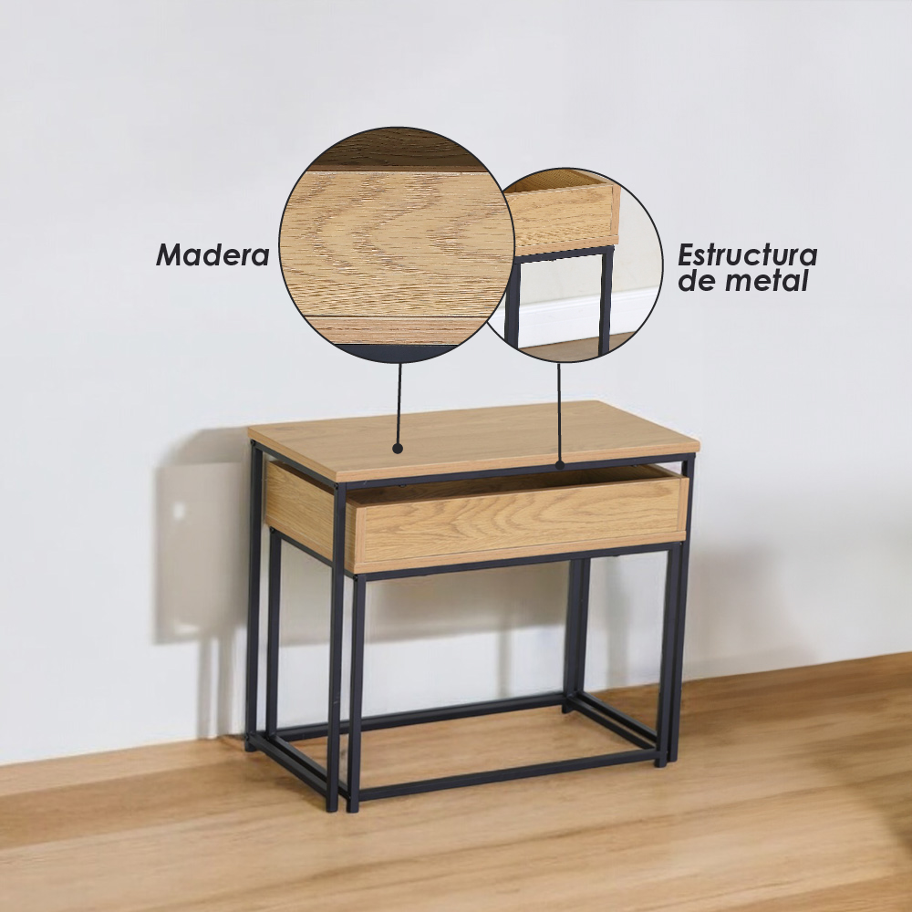 Ilios Innova | Mesa Auxiliar con Cajón Removible Con un diseño versátil
