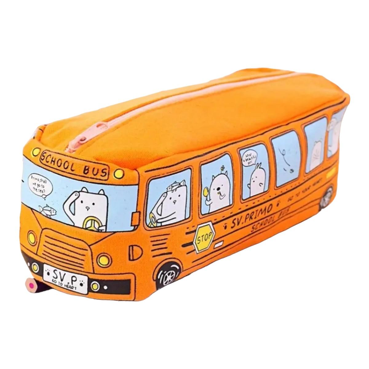 Lapicera Bolsa Lapices En Forma Autobus Carro Escolar