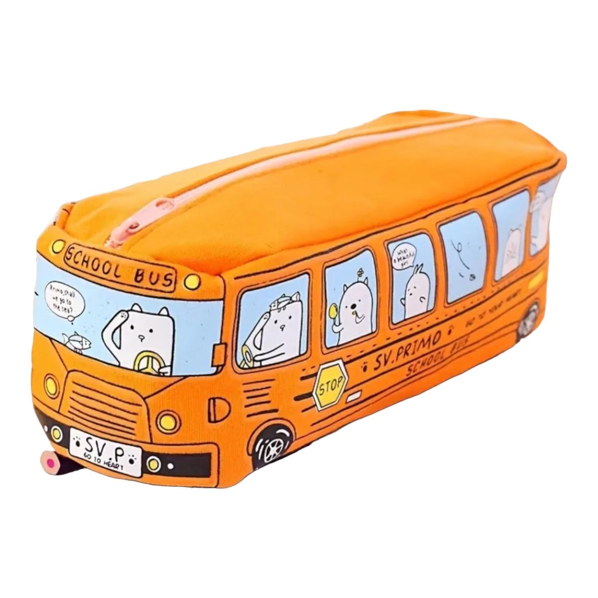 Lapicera Bolsa Lapices En Forma Autobus Carro Escolar