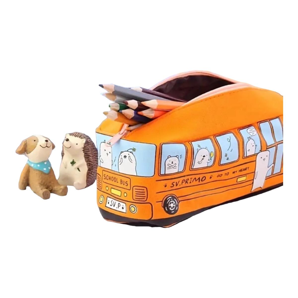 Lapicera Bolsa Lapices En Forma Autobus Carro Escolar