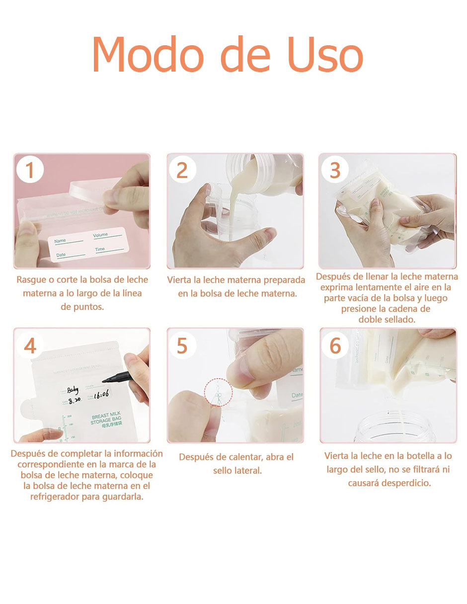 Bolsas para Almacenar Leche Materna kit de 30 pzas