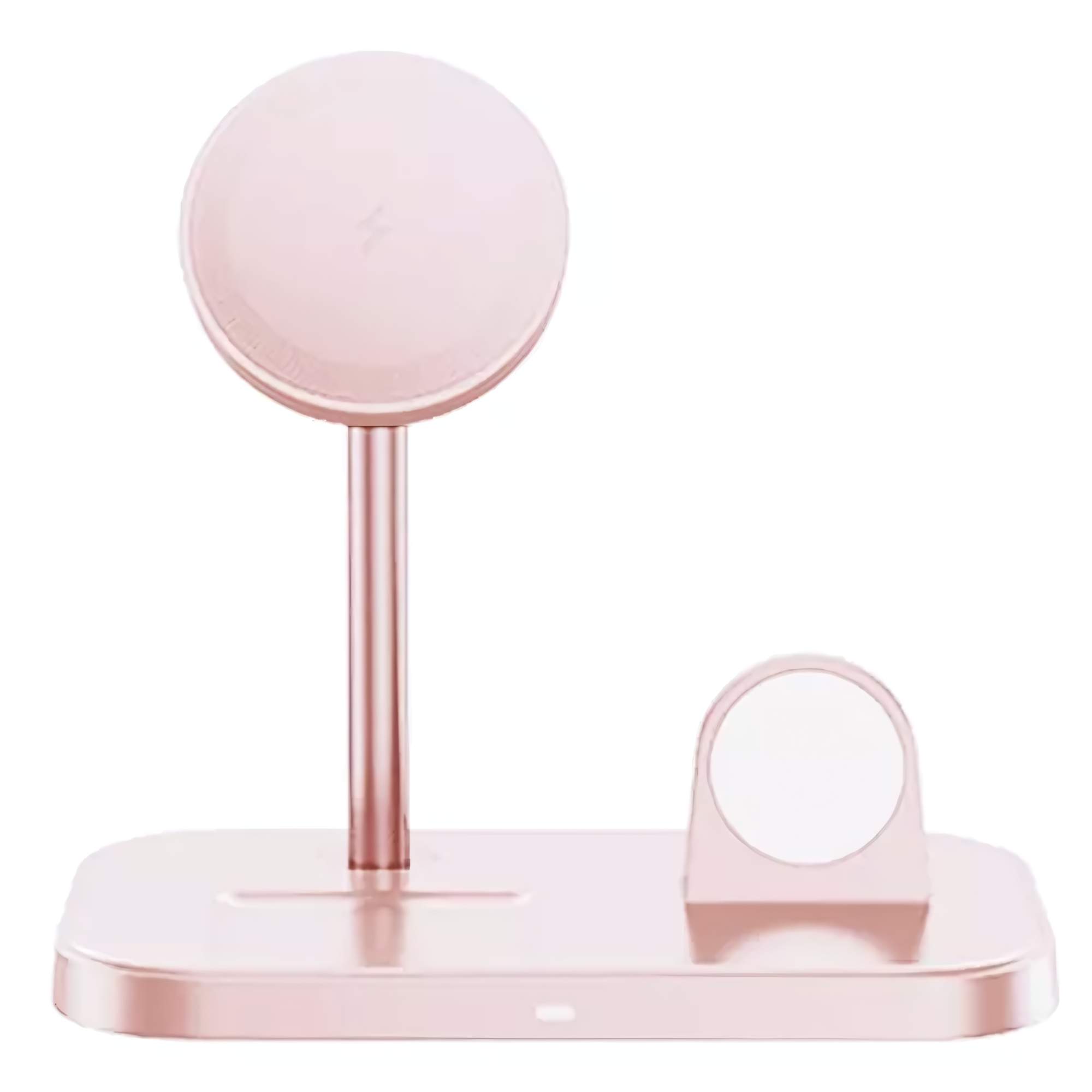 Base De Carga Inalámbrica 3 En 1 Para iPhone Magsafe Color Rosa