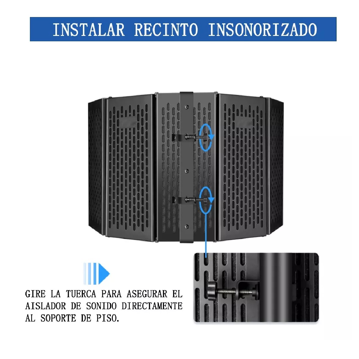 Escudo De Aislamiento De Micrófono Plegable Sonido 
