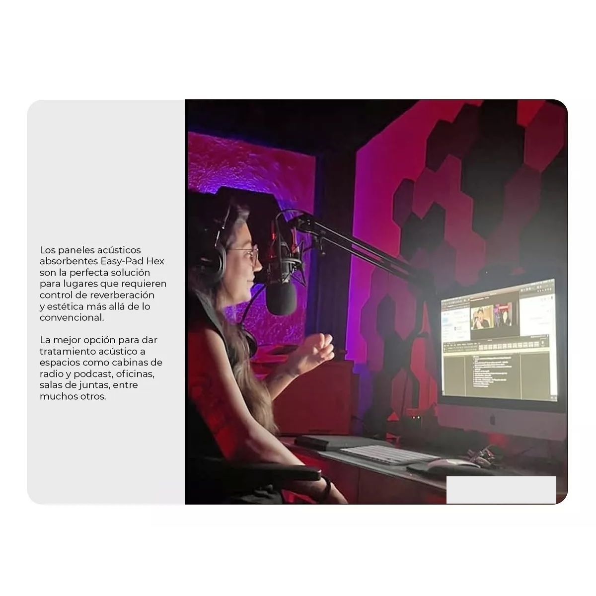 Kit 12 Paneles Espuma Acústica Decorativo Pro Audio Blanco