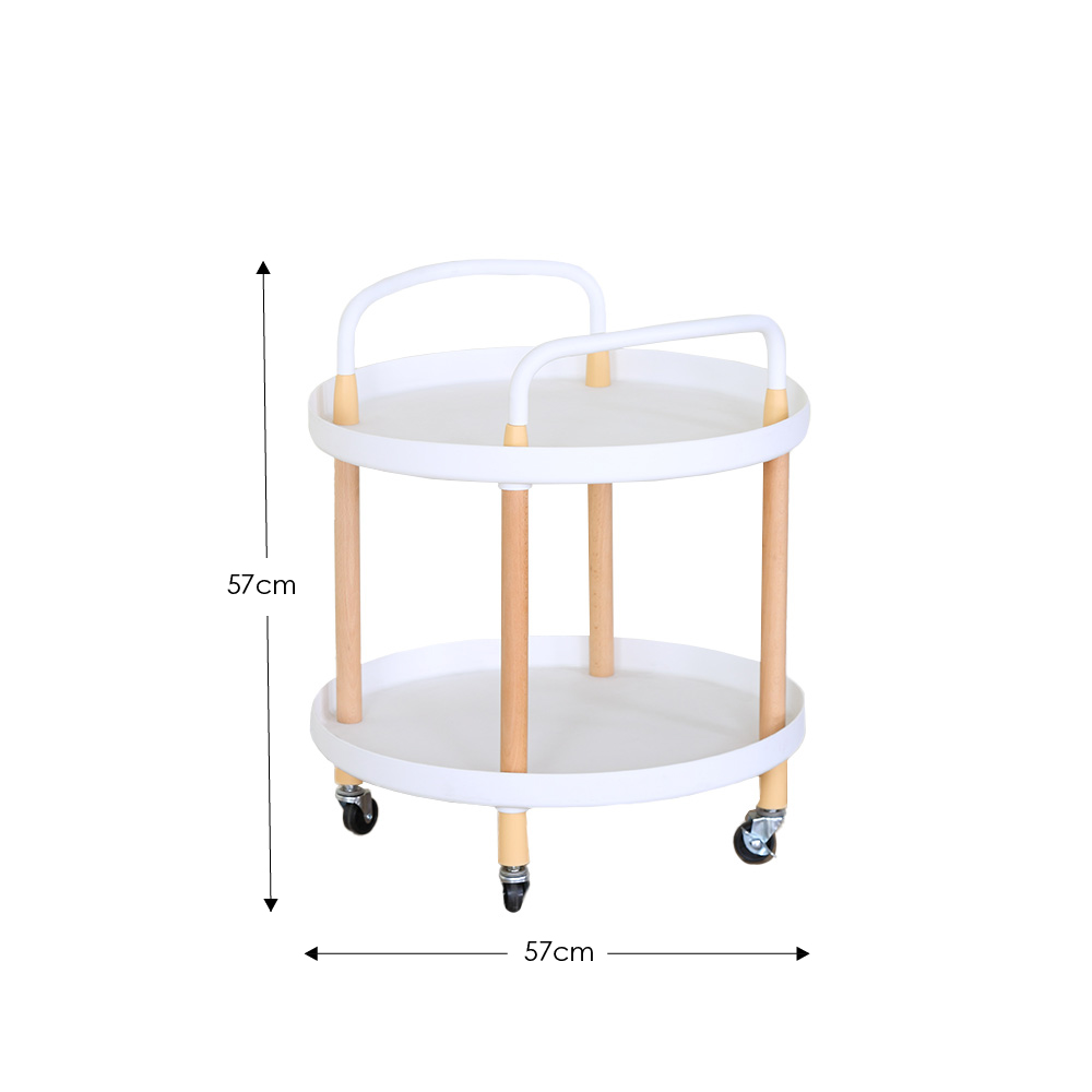 Ilios Innova | Mesa Auxiliar Redonda con Ruedas, Buros Para Recamara Minimalista Elegante