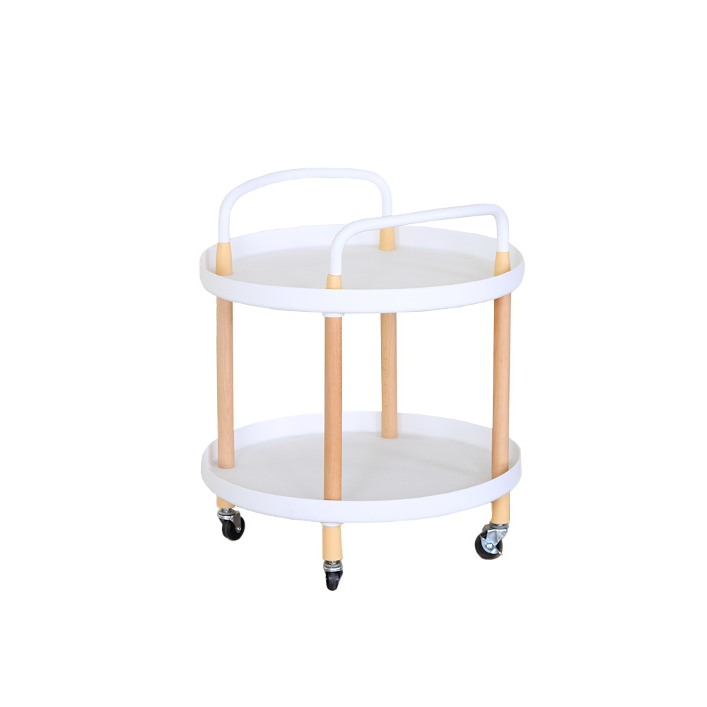 Ilios Innova | Mesa Auxiliar Redonda con Ruedas, Buros Para Recamara Minimalista Elegante