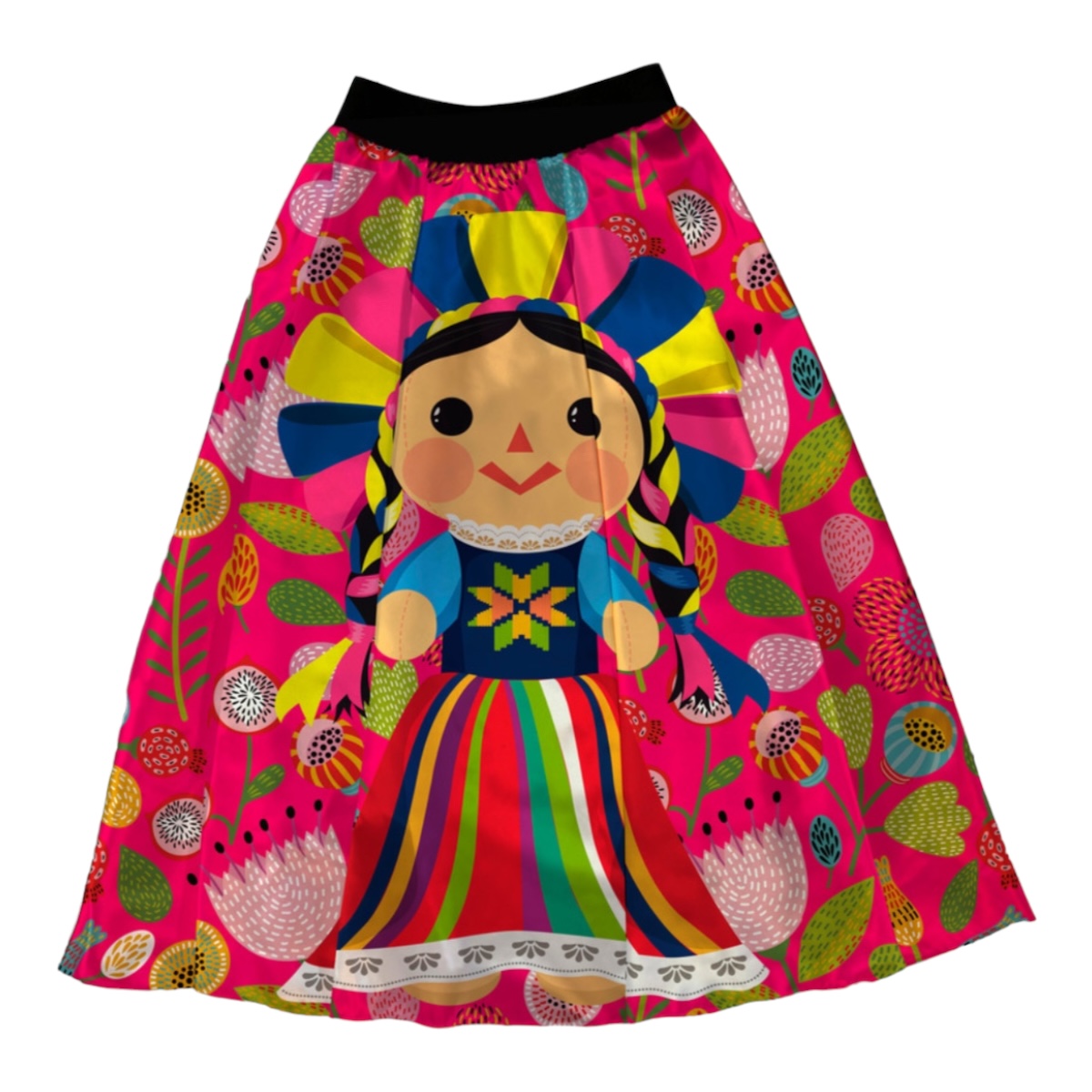 Falda Mexicana Fiestas Patrias Muñeca Lele Disfraz Mexicano