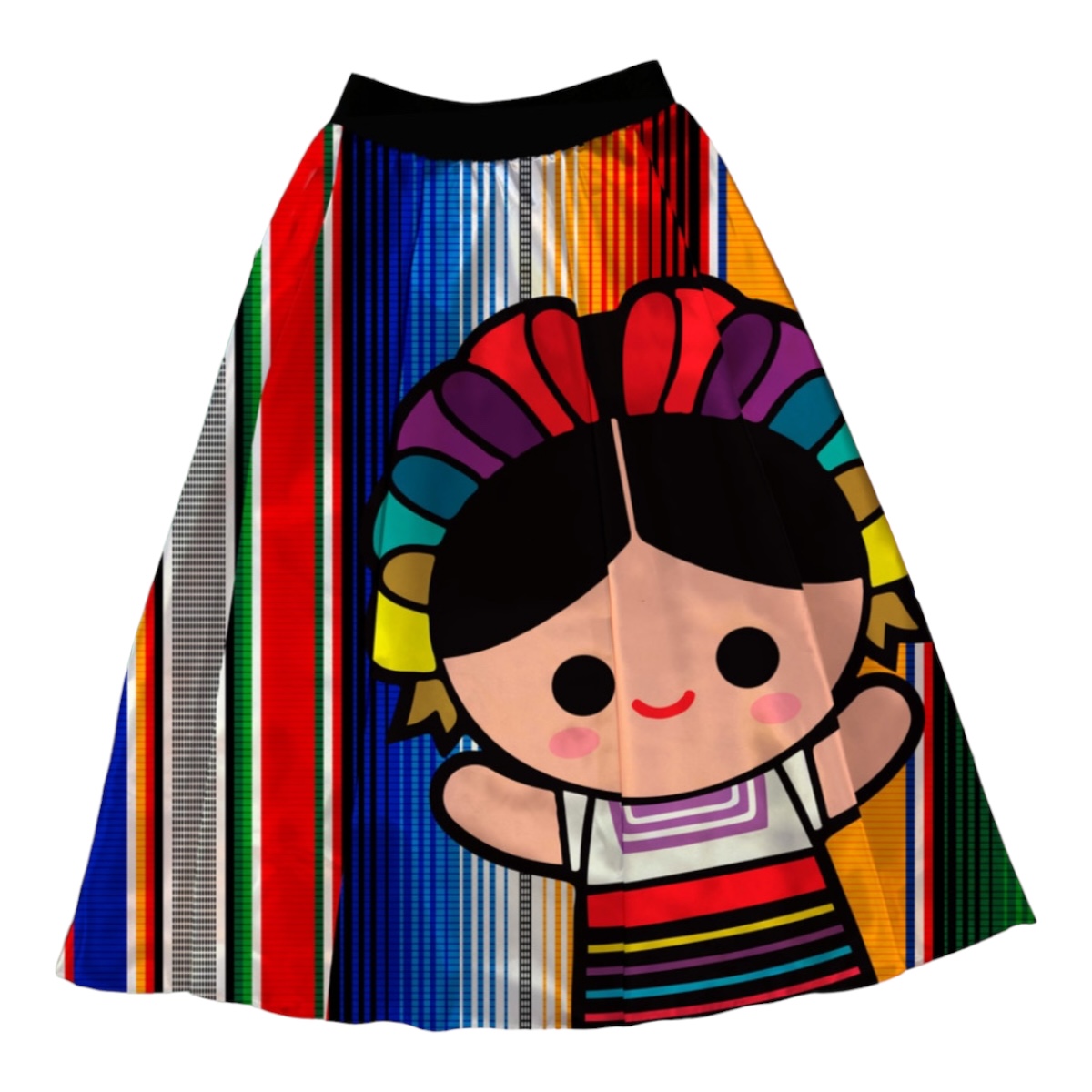 Falda Mexicana Fiestas Patrias Muñeca Lele Disfraz Mexicano