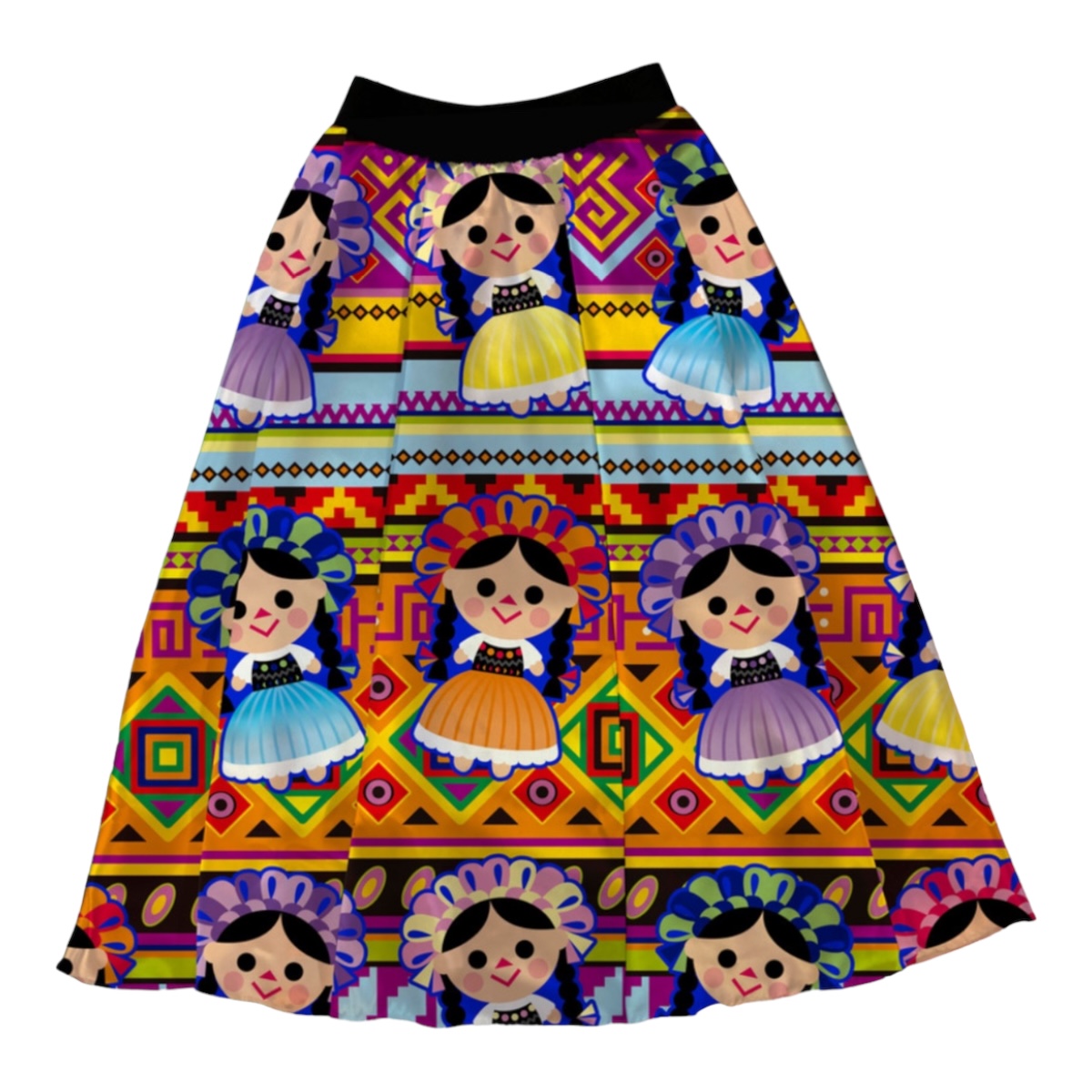Falda Mexicana Fiestas Patrias Muñeca Lele Disfraz Mexicano