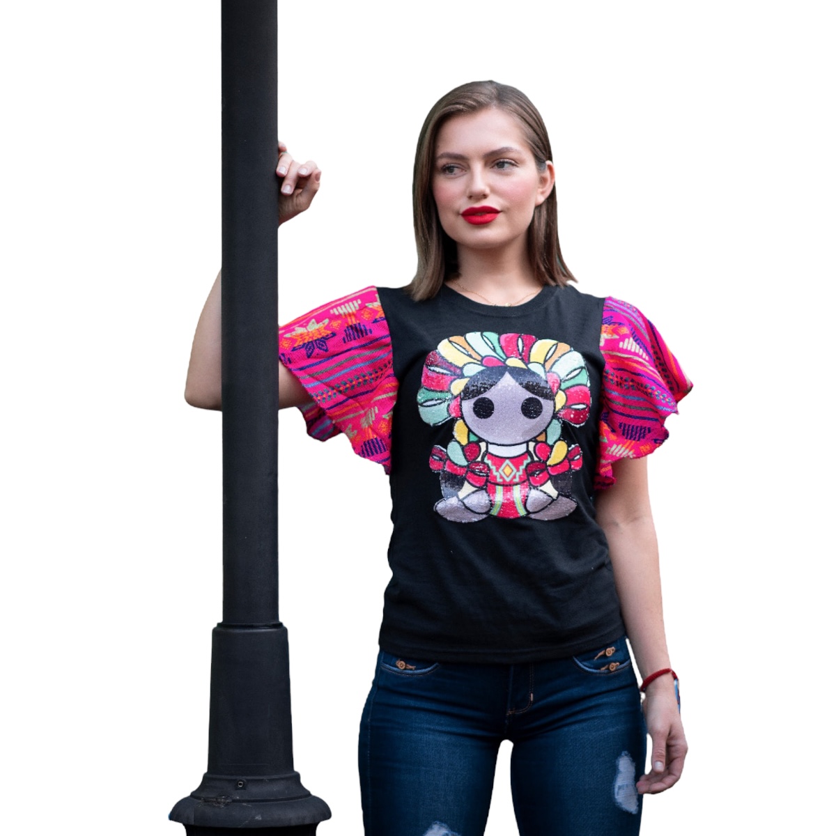 Blusa Tipica Con Olanes Reboso Muñeca Lele Fiestas Patrias