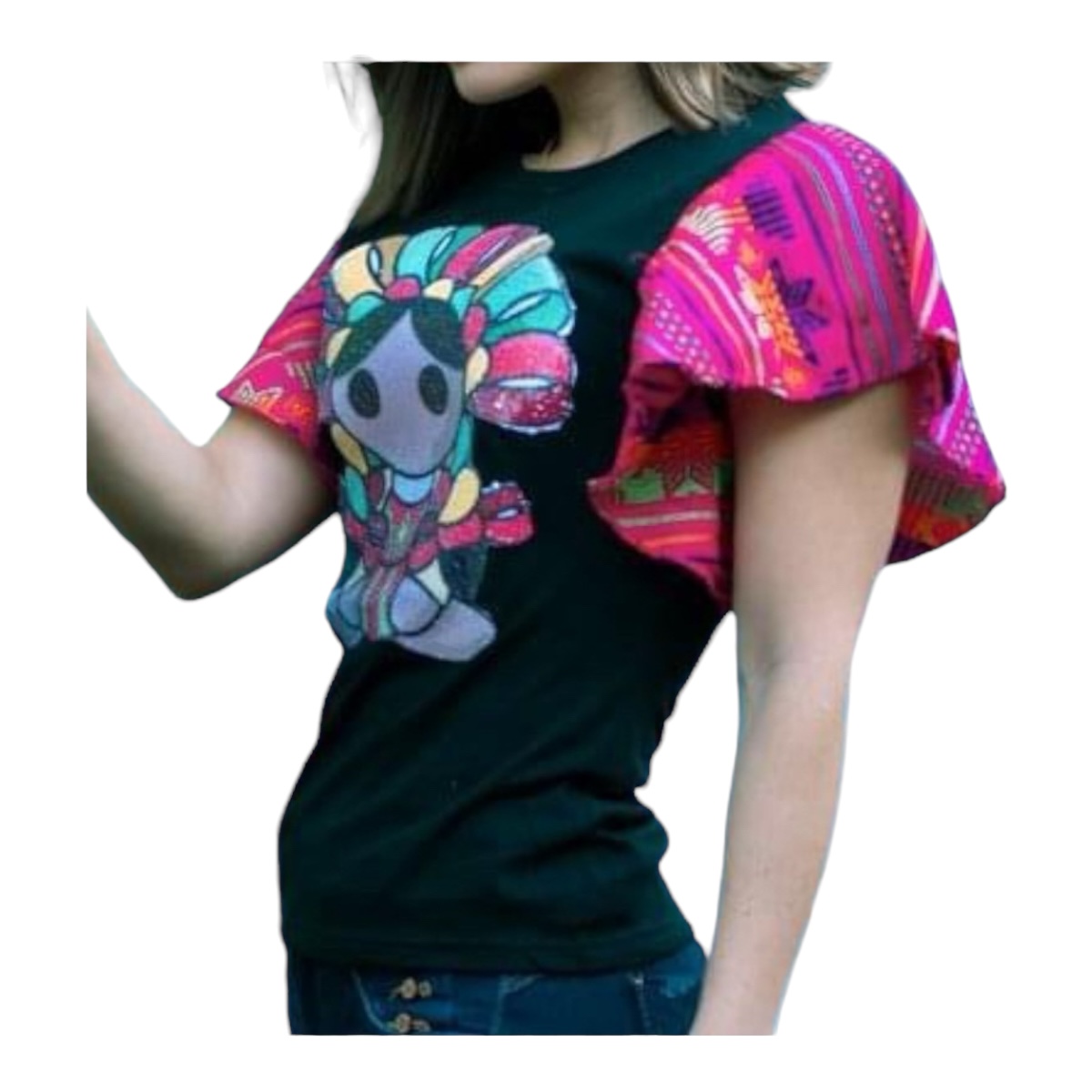 Blusa Tipica Con Olanes Reboso Muñeca Lele Fiestas Patrias