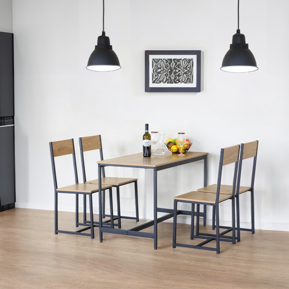 Ilios Innova | Comedor para 4 Personas, Madera y Metal durable y versátil
