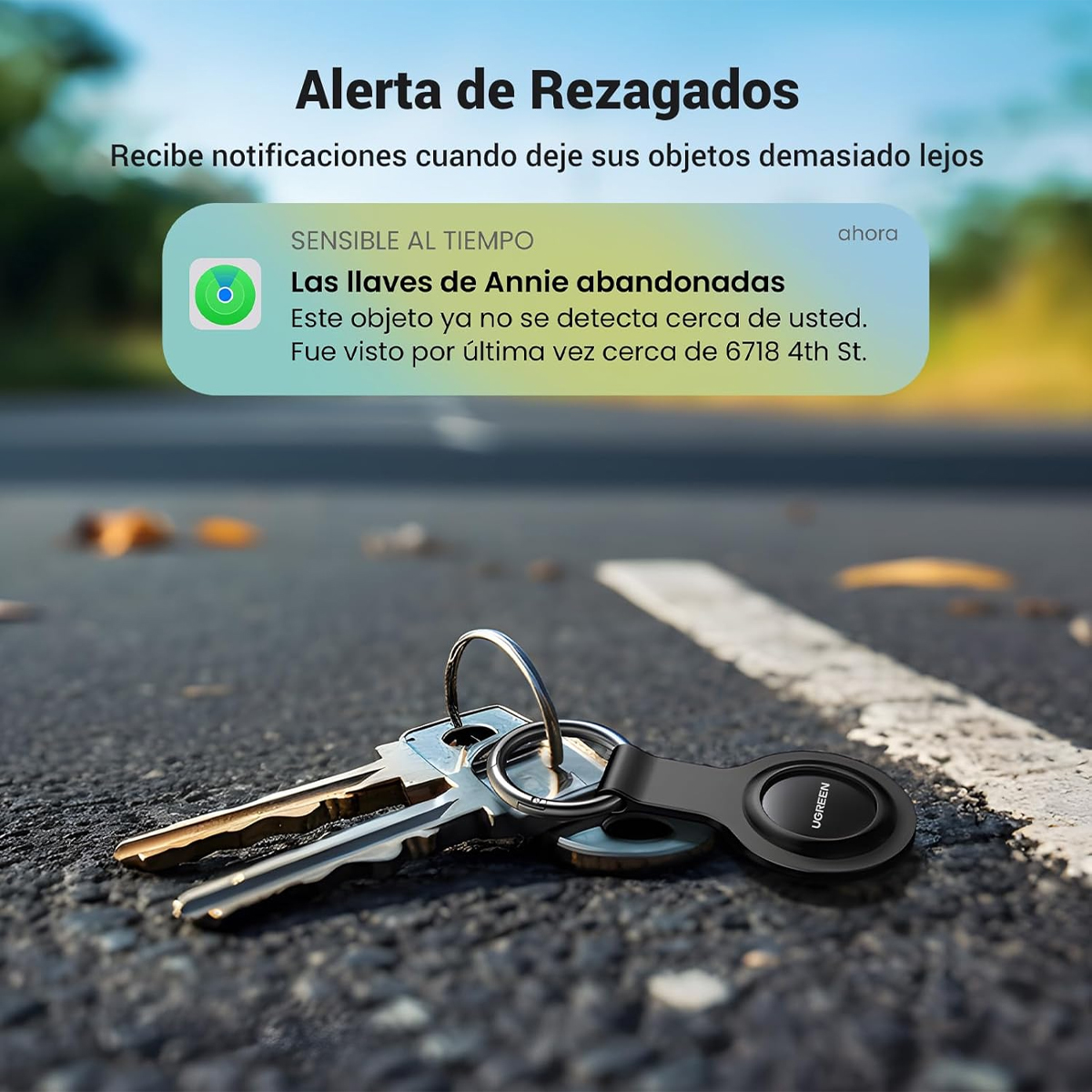 Rastreador Ugreen Smart Tag Compatible Con Apple Find My Airtag, Color Negro