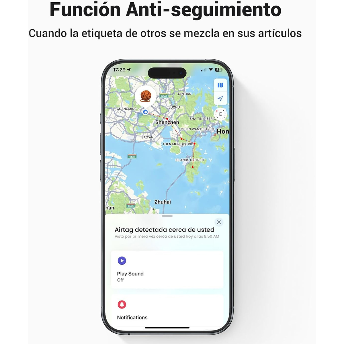 Rastreador Ugreen Smart Tag Compatible Con Apple Find My Airtag, Color Negro